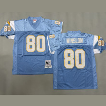 WINSLOW #80 Men's Los Angeles Chargers Retro NFL Jersey 闪电