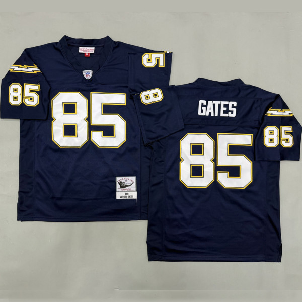 GATES #85 Men's Los Angeles Chargers Retro NFL Jersey 闪电