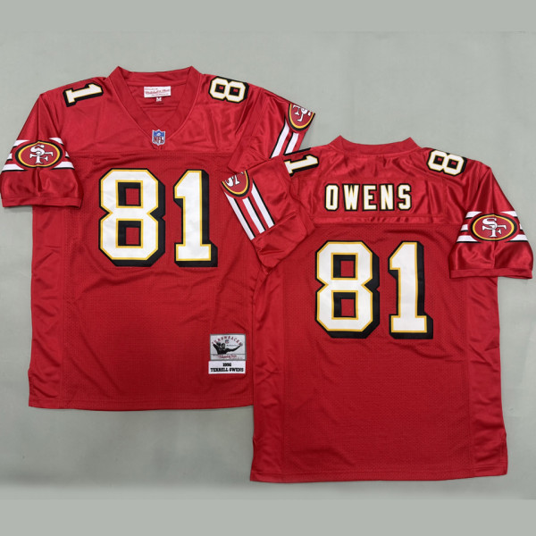 OWENS #81 Men's San Francisco 49ers Retro NFL Jersey 49人