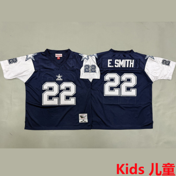 E. SMITH #22 Dallas Cowboys Retro Kids NFL Jersey 牛仔