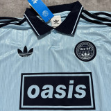 2025/26 AD x oasis #25 Light Blue Retro Style Fans Long Seelve Soccer Jersey (Have No.25 带号码）
