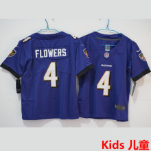 FLOWERS #4 Baltimore Ravens Kids NFL Jersey 乌鸦