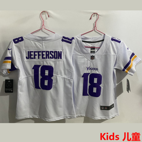 JEFFERSON #18 Minnesota Vikings Kids NFL Jersey 维京人