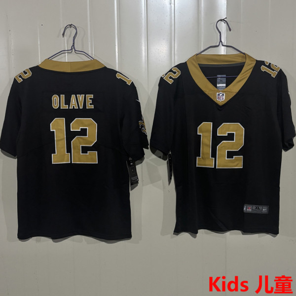 OLAVE #12 New Orleans Saints Kids NFL Jersey 圣徒