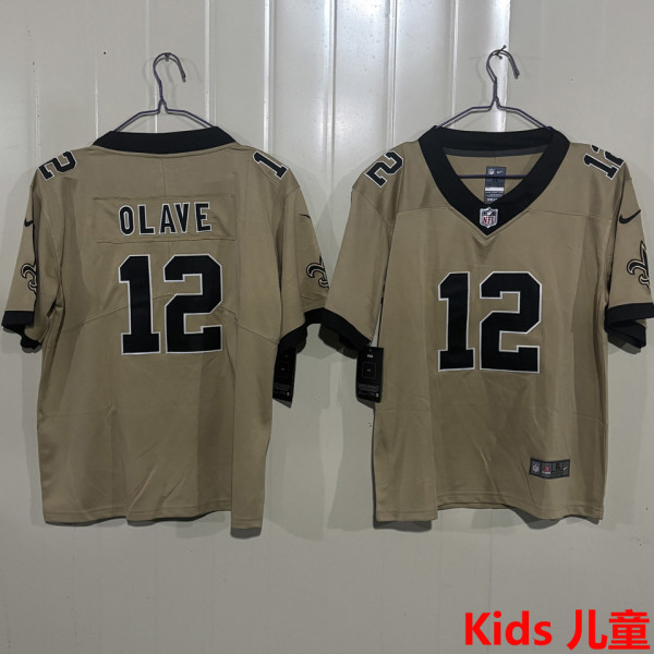OLAVE #12 New Orleans Saints Kids NFL Jersey 圣徒