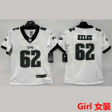 KELCE #62 Philadelphia Eagles Girl NFL Jersey 老鹰