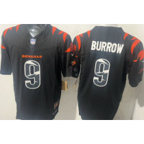 BURROW #9 Men's Cincinnati Bengals NFL Jersey 猛虎   (3代）