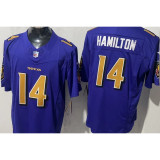 HAMILTON #14 Men's Baltimore Ravens NFL Jersey 乌鸦  (3代）