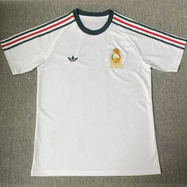 1986 Mexico Away White Retro Soccer Jersey