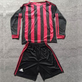 2009/10 AC Milan Home Kids Retro Long Sleeve Soccer Jersey