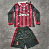 2009/10 AC Milan Home Kids Retro Long Sleeve Soccer Jersey