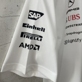 2026 Mercedes AMG Petronas F1 White POLO Team T-Shirt  有领