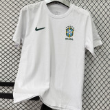 2026/27 Brazil White Casual Pure Cotton T-Shirt