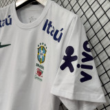 2026/27 Brazil White Casual Pure Cotton T-Shirt