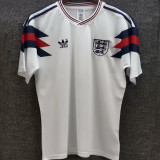 1990 England White Retro Soccer Jersey