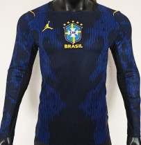 2026/27 Brazil Away Blue Player Version Long Sleeve Soccer Jersey