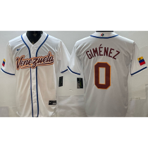 2026 WBC Venezuela #0 GIMENEZ White Baseball Jersey