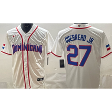 2026 WBC Dominicana #27 GUERRERO JR. White Baseball Jersey