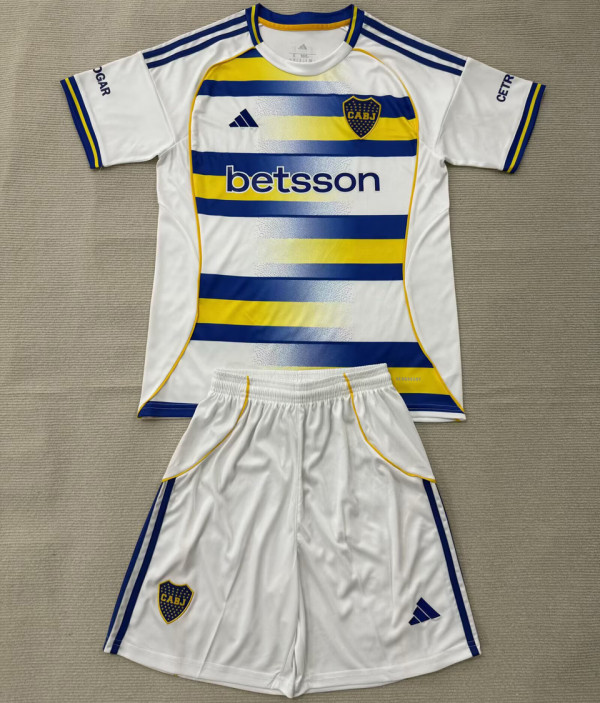 2025/26 Boca Third White Kids Soccer Jersey