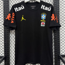 2026/27 Brazil Black Casual Pure Cotton T-Shirt 肩膀字白色