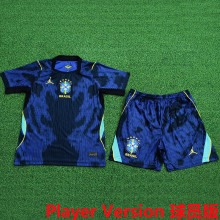 2026/27 Brazil Away Blue Player Version Kids Jersey 球员版童装
