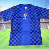 2026/27 Croatia Away Blue Fans Soccer Jersey  (Have Right Patch 有右臂章 白底黑字）