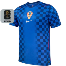2026/27 Croatia Away Blue Fans Soccer Jersey  (Have Right Patch 有右臂章 白底黑字）
