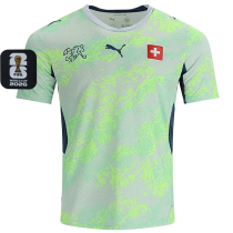 2026/27 Switzerland Away Yellow Fans Soccer Jersey (Have Right Patch 有右臂章 黑底白字）