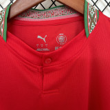 2026/27 Morocco Home Red Fans Soccer Jersey (Have Right Patch 有右臂章 白底黑字）