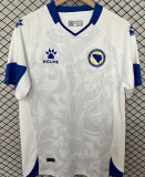 2026/27 Bosnia-Herzegovina Away White Fans Soccer Jersey 波黑 (Have Right Patch 有右臂章 黑底白字）