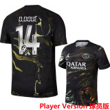 D.Doué #14 PSG x Labubu Dark Night Edition Black Player Version Jersey 2025/26 拉布布字体 ★★