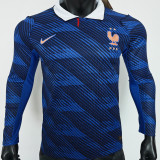 2026/27 France Home Blue Player Version Long Sleeve Soccer Jersey