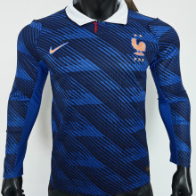 2026/27 France Home Blue Player Version Long Sleeve Soccer Jersey