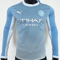 2026/27 Man City Home Blue Player Version Long Sleeve Soccer Jersey
