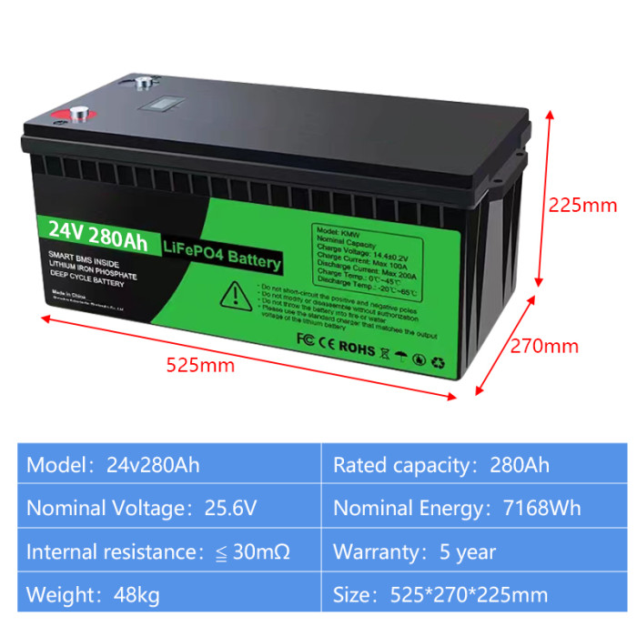 Lithium Ion Batteries Pack 24v 280ah