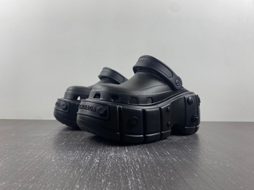 Men Women C*rocs x Ba*lenciaga Hardcrocs Slide 'Nero Silver' 687397‑W1S8N‑1010