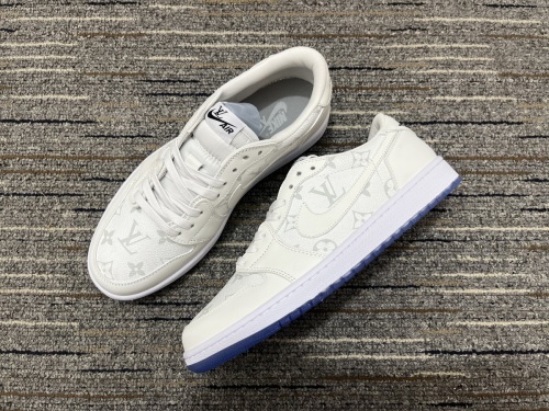Men Women Louis Vuitton x Air Jordan Top Sneakers