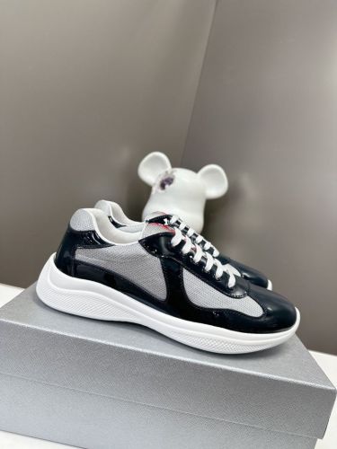 Mens Womens P*rada Top Quality Sneakers Navy Blue