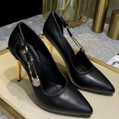 Versace Brand Womens Sandals Shoes Leather Big Size LA MEDUSA PATENT SAFETY PIN LEATHER PUMPS High Heel Design Luxury Brand Sandals for Women