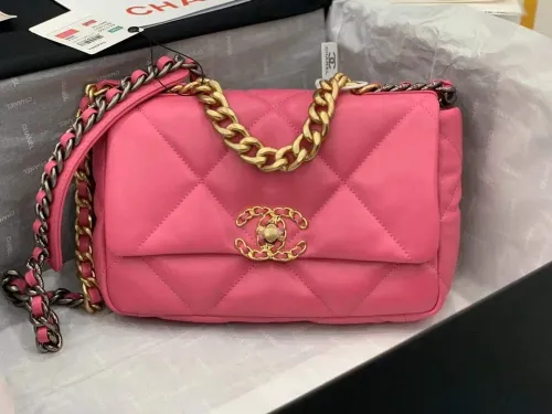 Chanel Womens Bags Shoulder Messenger Bags Chanel 19 Flap Bag Luxury Brand with Original Box