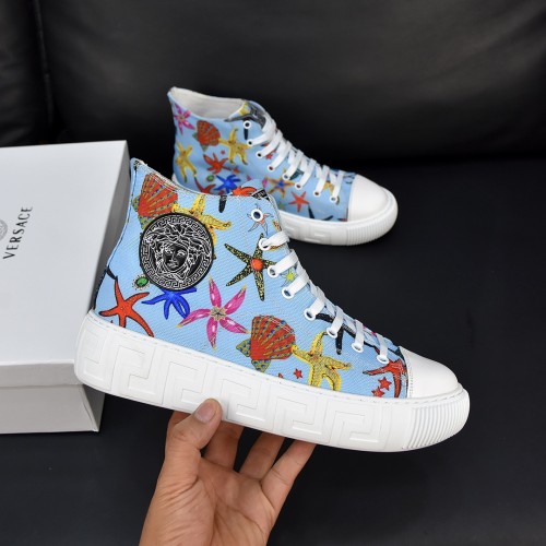Versace Mens Shoes Sneakers Lace-Up Canvas Ankle Boots Luxury Brand Fashion Shoes for Men