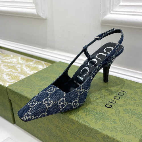 Gucci Womens Shoes Slingback Pumps 7.5cm Heel Luxury Brand Wedding Fashion Shoes for Women with Original Box