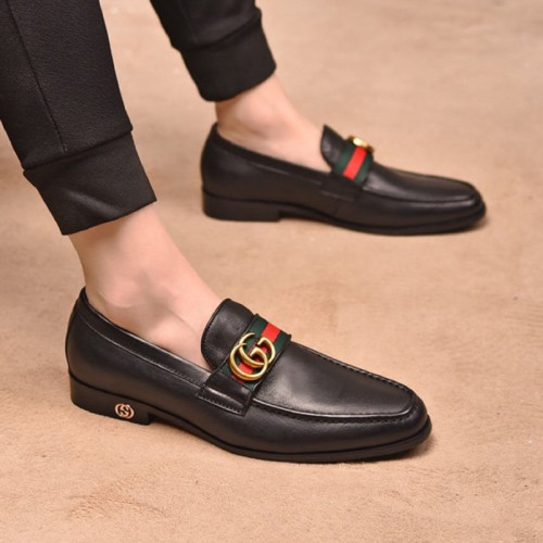 Gucci Mens Shoes Leather Design Luxury Brand Business Dress Shoes for Men with Original Box