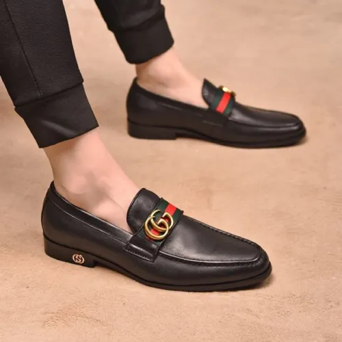 Gucci Mens Shoes Leather Design Luxury Brand Business Dress Shoes for Men with Original Box