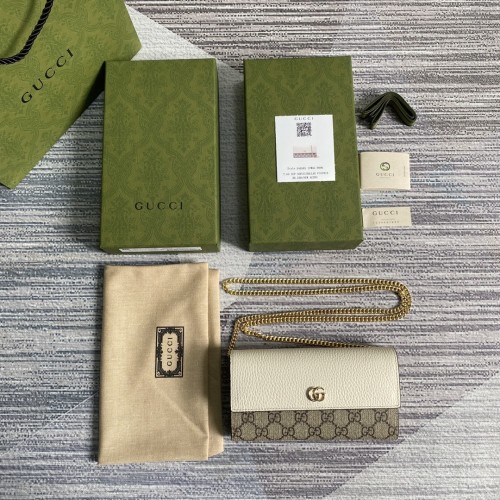 Gucci Womens Mens Bags Wallets Luxury Brand GG Marmont chain wallet with Original Box 546585 17WAG 1283