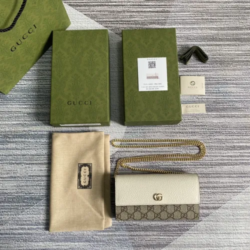 Gucci Womens Mens Bags Wallets Luxury Brand GG Marmont chain wallet with Original Box 546585 17WAG 1283