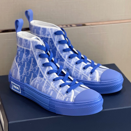 Dior Mens Shoes Sneakers Casual Luxury Brand B23 HIGH-TOP SNEAKER Dior Oblique Canvas with Original Box 3SH118ZMK_H761