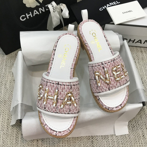 Chanel Womens Shoes Mules Tweed