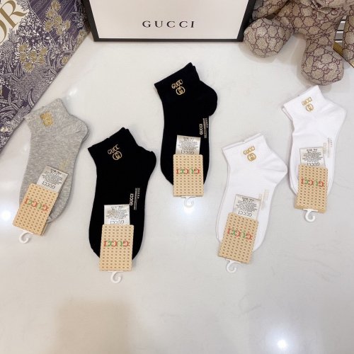 Gucci Socks 5 Pairs with Original Box Luxury Brand Breathable Gucci Sock