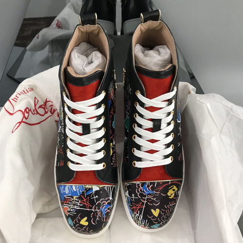 Christian Louboutin Mens Shoes Luxury Brand Red Bottom Design Louis Junior Spikes Flat with Original Box CL sneakers